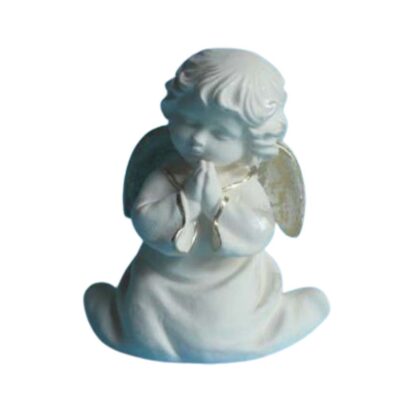 figurka białego klęczącego aniołka wysokość 13 centymetrów