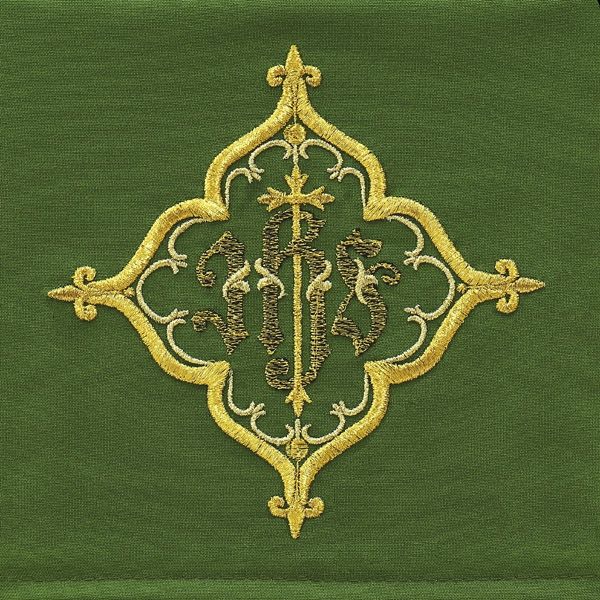 Palka haftowana zielona