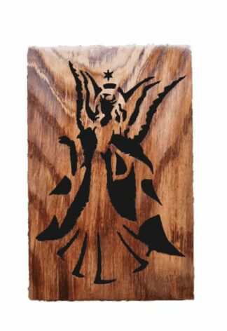 Obraz z naturalnego drewna – Anioł Stróż – rękodzieło