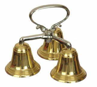 pótrójne dzwonki do kościoła na mszę, mosiężne