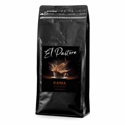 czarne opakowanie kawy ziarnistej El Pastore 1kg