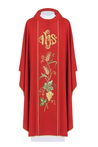 Ornat haftowany dla księdza w kolorze czerwonym