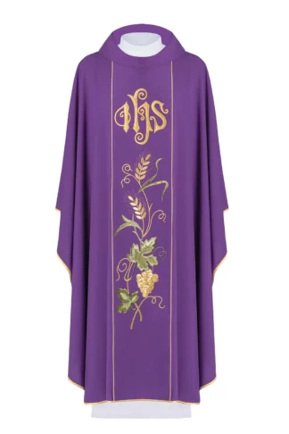 Ornat haftowany dla księdza w kolorze fioletowym