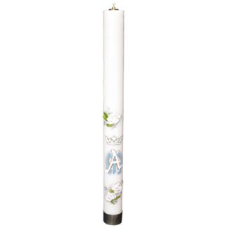 Świeca Roratka Maryjna parafinowa, z wkładem regulowanym 90x9cm – biała