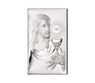 Obrazek srebrny Jezus Chrystus nad Hostią