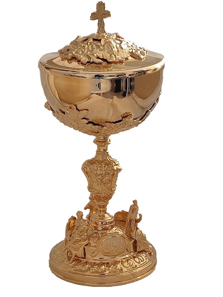 złocona kopia puszki mszalnej z Bazyliki św. Piotra w Watykanie