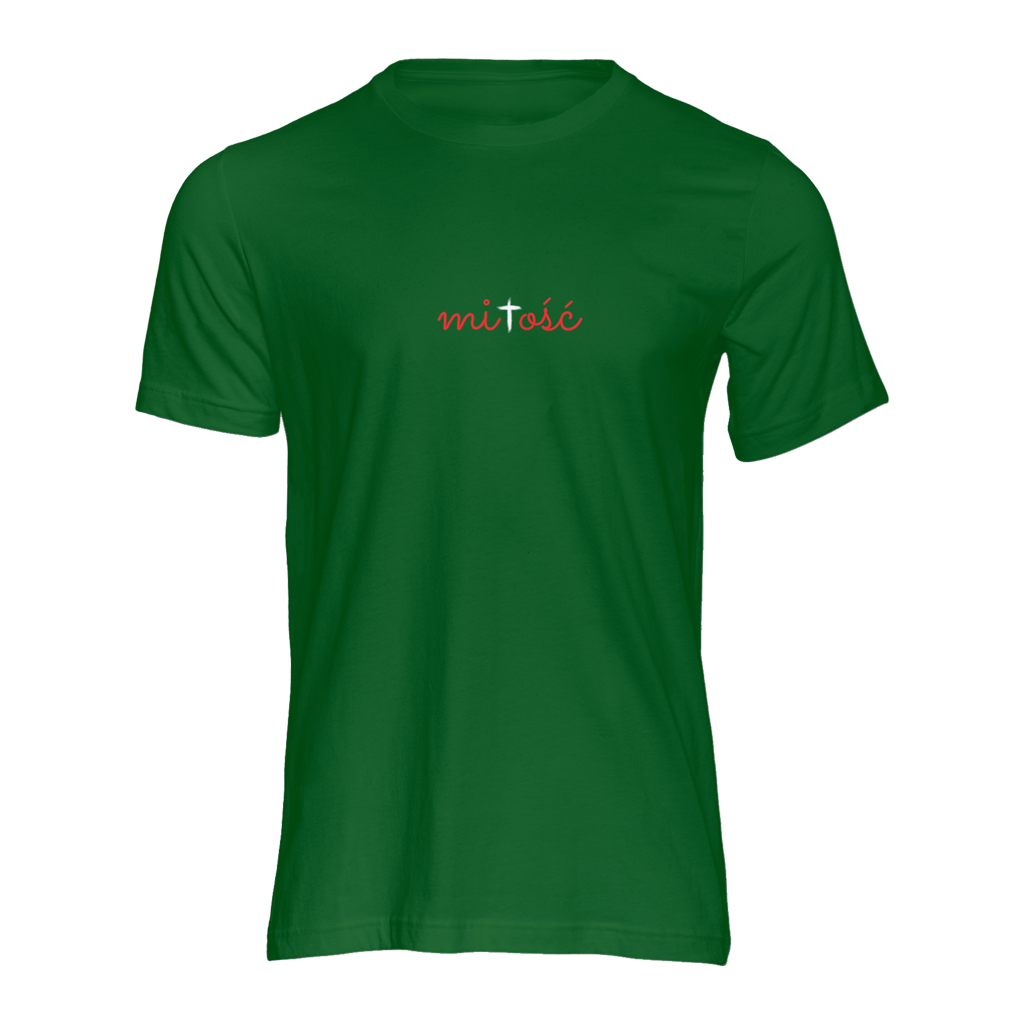 Koszulka męska – MIŁOŚĆ zielona
