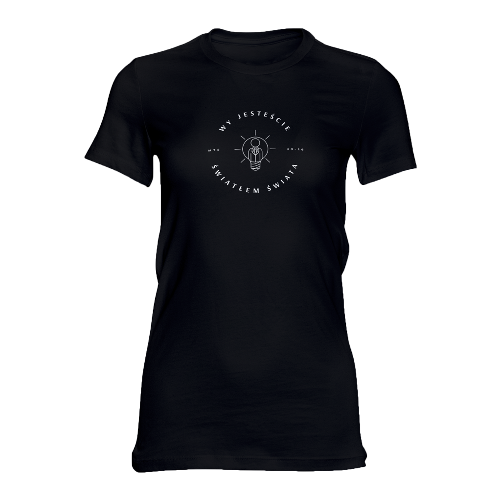 Koszulka damska – ŚWIATŁO ŚWIATA czarna