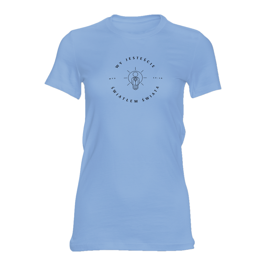 Koszulka damska – ŚWIATŁO ŚWIATA niebieska