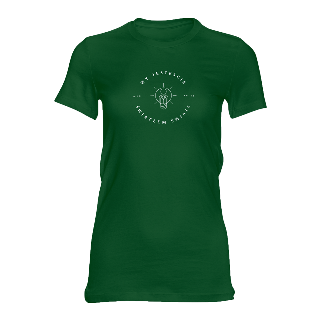 Koszulka damska – ŚWIATŁO ŚWIATA zielona
