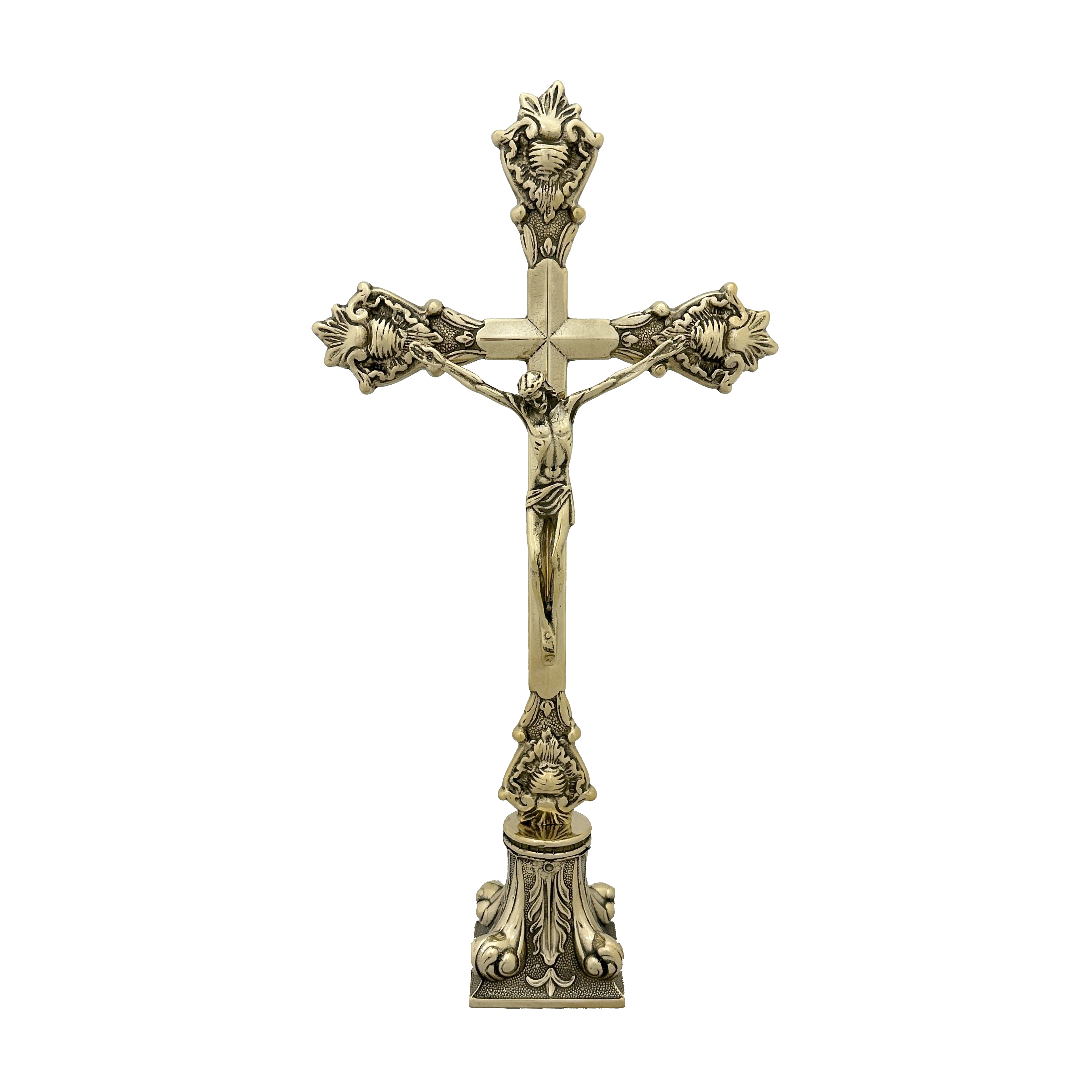 Krzyż ołtarzowy z mosiądzu