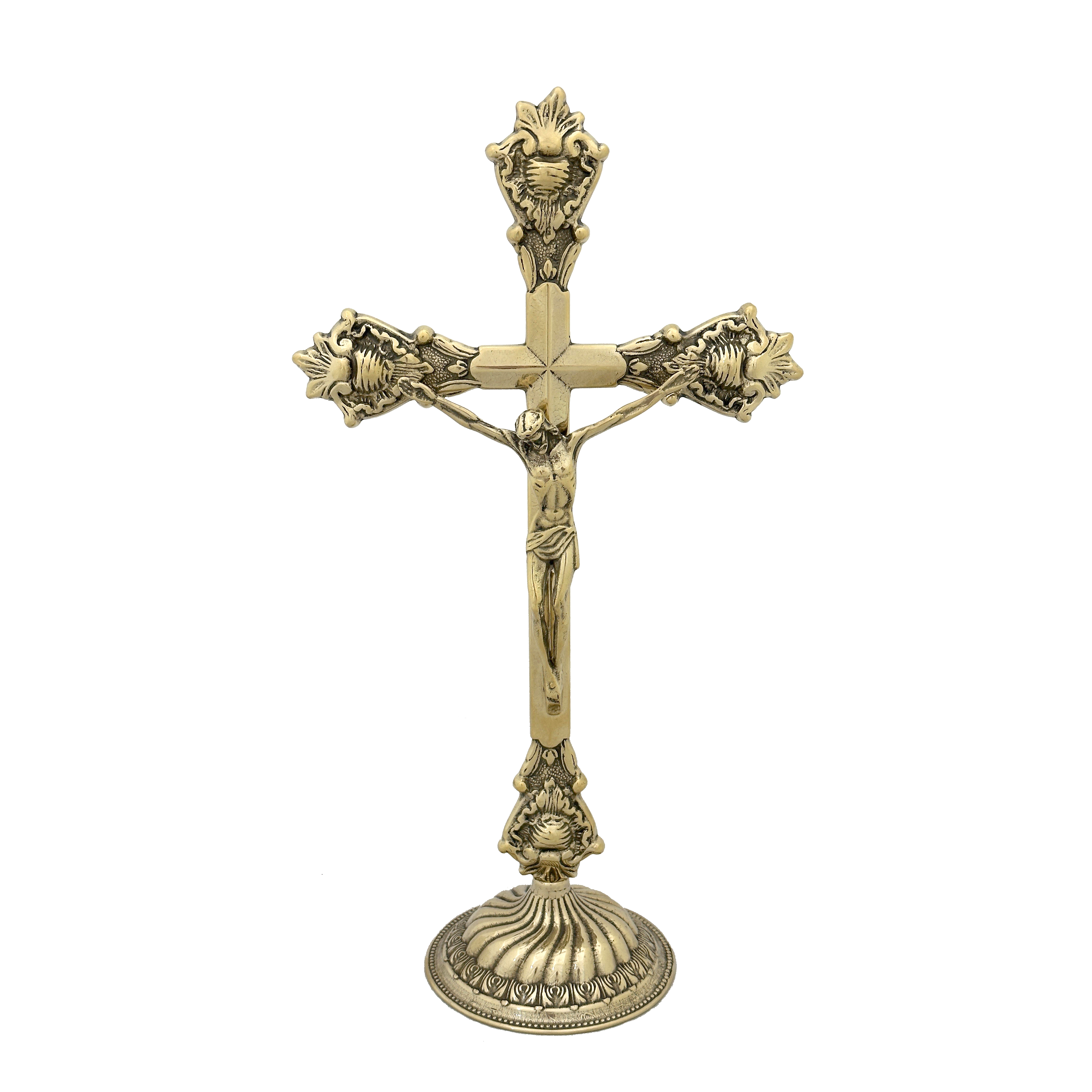 Krzyż ołtarzowy z mosiądzu