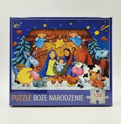 puzzle boże narodzenie dla dzieci przedstawiające stajenkę betlejemską