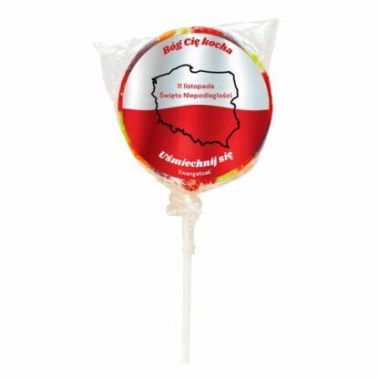 lizak Ewangelizak z naklejką na 11 listopada