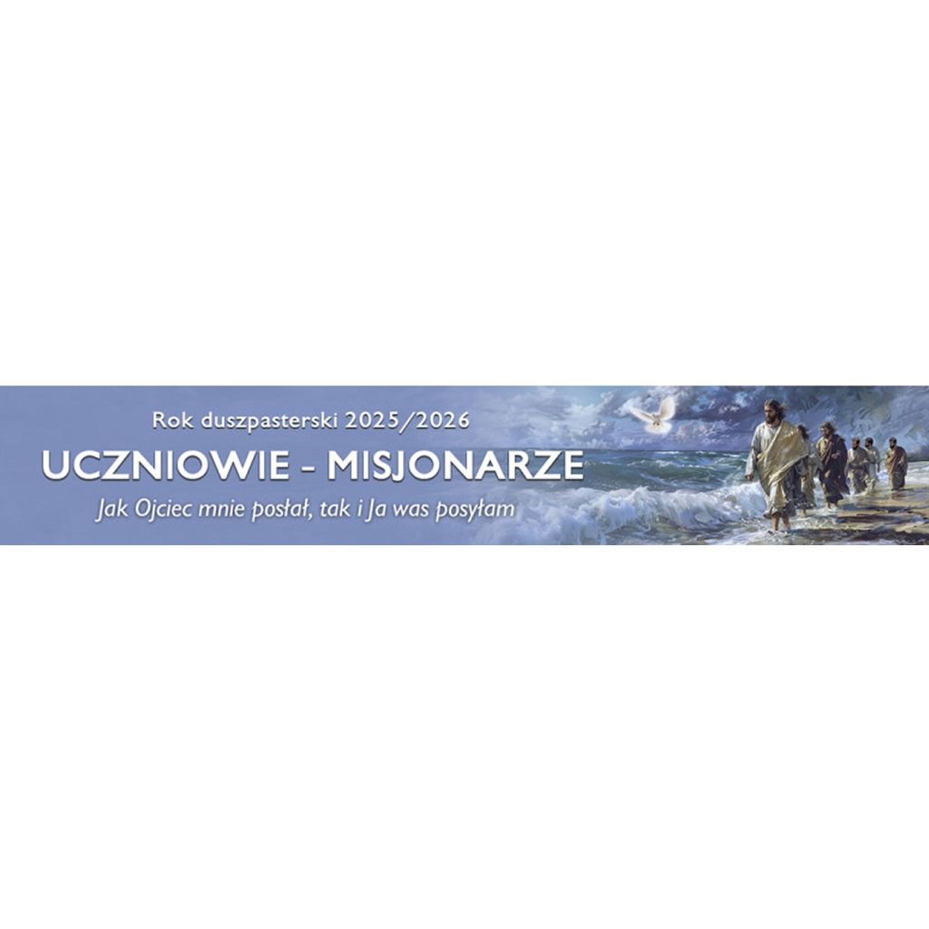 Baner Uczniowie Misjonarze – Jezus Przewodnik – 300x90cm