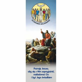 Baner Uczniowie Misjonarze – Poznaję Jezusa – 75x200cm