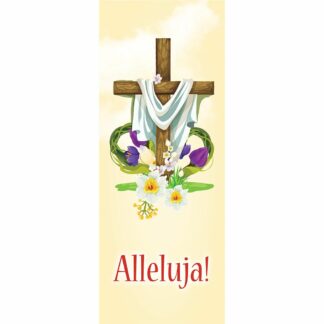 Baner Alleluja – Krzyż z Szarfą – 74x200cm