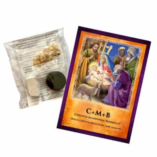 zestaw z węgielkiem, kredą i kadzidłem na święto Trzech Króli, CMB, KMB, Objawienia Pańskiego