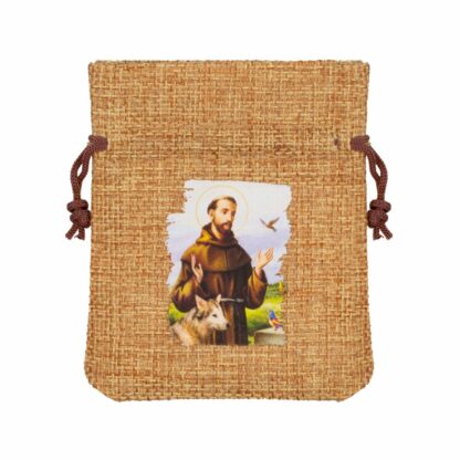 woreczek/etui na różaniec z relikwią św. Franciszka