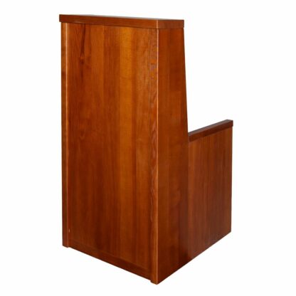 fotel boczny, ołtarzowy, kolor orzech, widok z tyłu