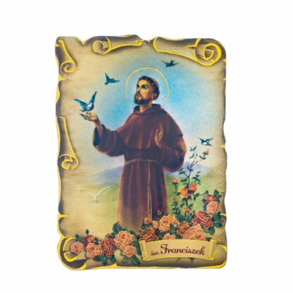 magnes ze Św. Franciszkiem w polu kwiatów