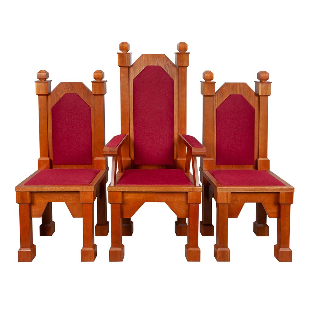 Sedilia z Podłokietnikami w Kolorze Orzechu – Komplet 3 Elementów