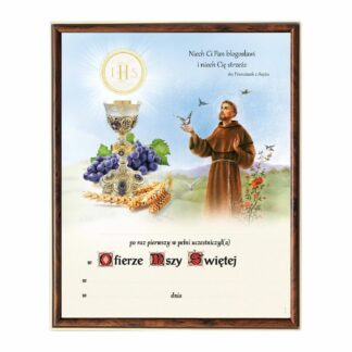 Obrazek Komunijny w Ramce – Św. Franciszek