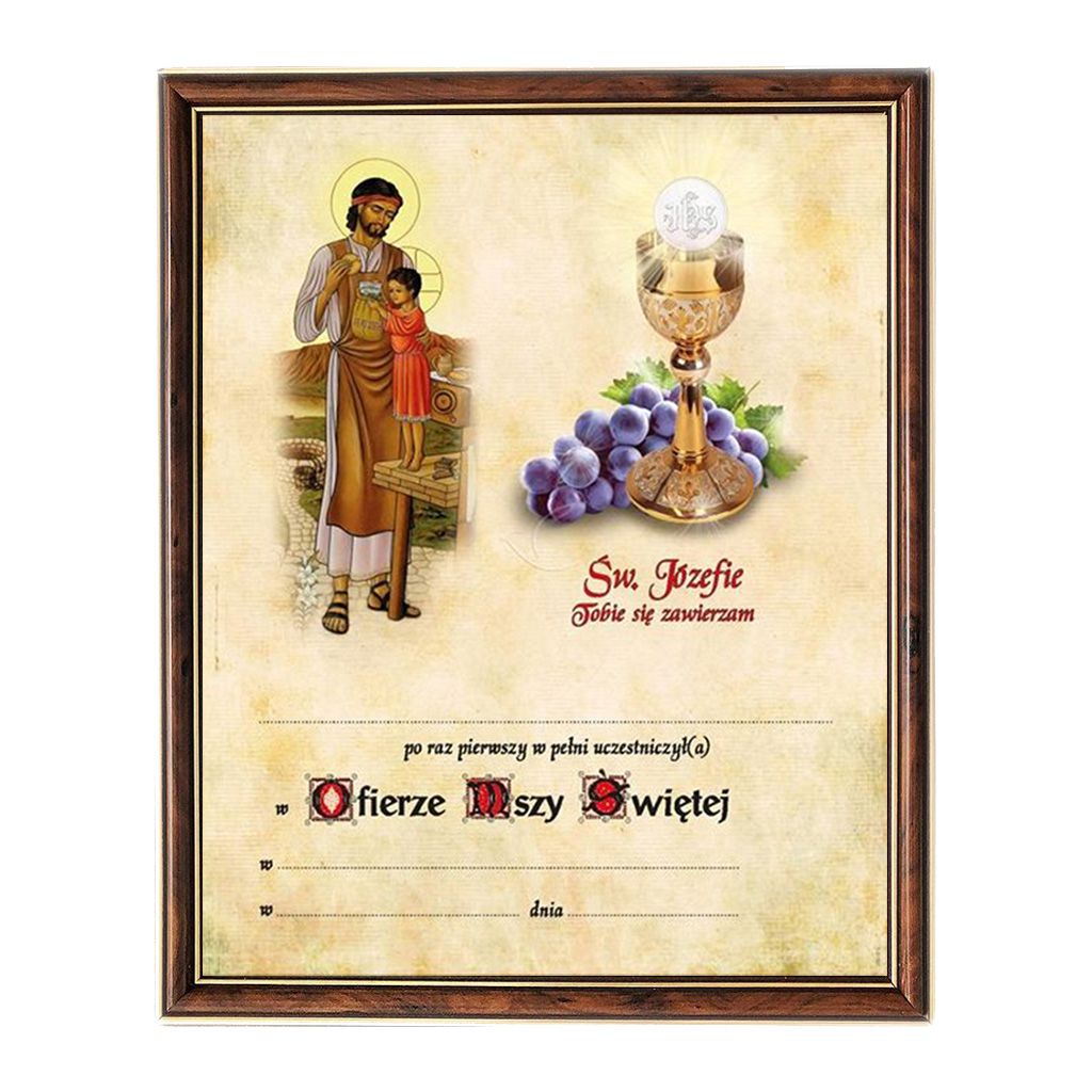Obrazek Komunijny W Ramce Z Wypisaniem