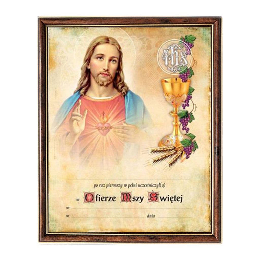 Obrazek Komunijny Serce Jezusa – W Ramce