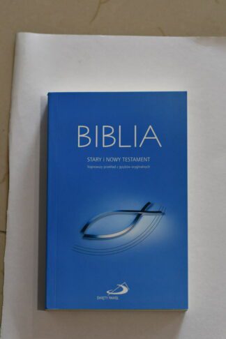 Biblia Z Rybką Niebieska Z Paginatorami Miękka Okladka