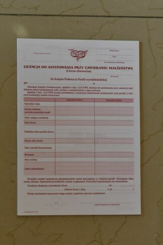 Licencja Do Asystowania Przy Zawieraniu Małżeństwa