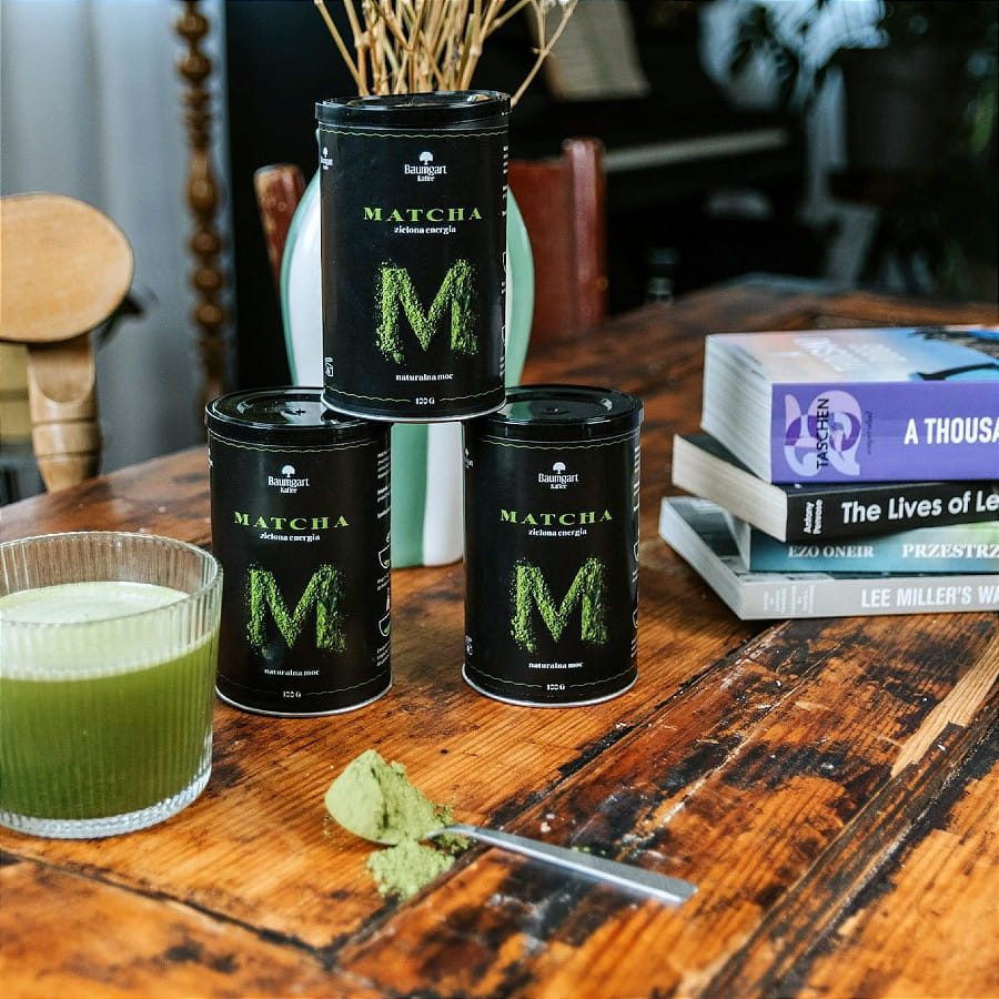 3 puszki matcha, herbata zielona