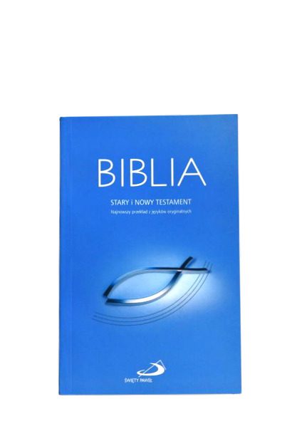 Biblia Z Rybką Niebieska Z Paginatorami Miękka Okladka