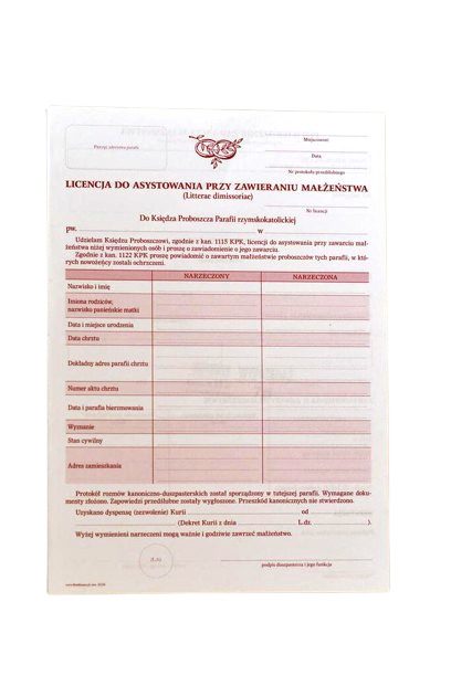 Licencja Do Asystowania Przy Zawieraniu Małżeństwa